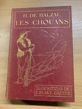 *RARE* 1908 H DE BALZAC "LES CHOUANS" FICTION FRANÇAISE LIVRE ANTIQUE (P4)