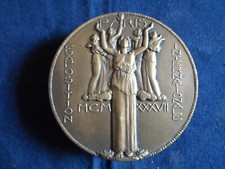 medaille br art deco dammann expo intern paris 1937,diam77, ttb