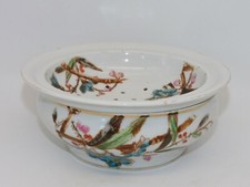 ANCIEN EGOUTTOIR EN PORCELAINE  DECOR FLORAL  CH65