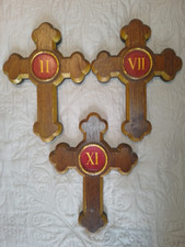 Chemin De Croix Complete/14 Station/CHÊNE SCULPTÉ/DORURE/EGLISE/MESSE/RELIGIEUX