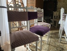 Lot De 9 Chaises  Style Henri II Patinées