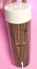B16 Vintage Brown woodgrain metal thermos water bottle