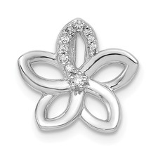 14k or Blanc Diamant Rond Coupe Out Déguisement Fleur Barrette Pendentif 0.05 CT