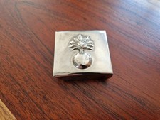 Boucle de ceinturon en métal chromé gendarmerie à la grenade militaria WWII