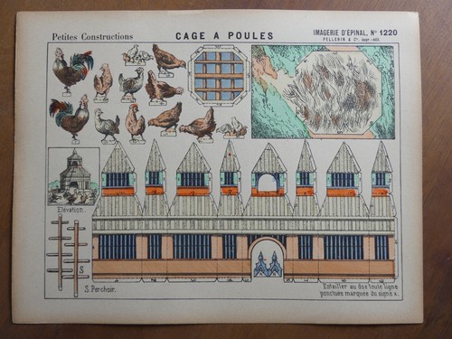 Maquette papier cage poules - à,