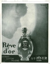 Publicité ancienne Rêve d'Or parfum L T Piver Paris 1929 issue magazine Dormoy
