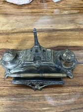 Encrier En Regule Doré Avec 2