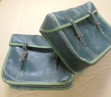 1  Paire  de sacoches cuir  de vélo vintage