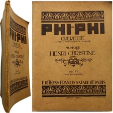 Partition complète chant Phi Phi opérette 1920 Henri Christiné Willemetz Sollar