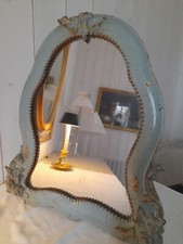 Miroir ancien bois vert et
