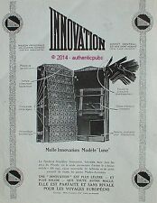 PUBLICITE INNOVATION MALLE ARMOIRE PORTE HABITS MODELE LUXE DE 1926 FRENCH AD