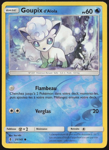 Carte pokémon goupix - pokémon, d'alola