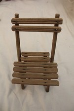 chaise de poupée porcelaine ancienne 1900 pliante bois miniature jardin