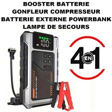 Booster Batterie Voiture Moto Démarreur Gonfleur Pneu Batterie Externe Powerbank