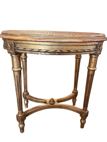 Tabouret ovale bois doré - tabouret,