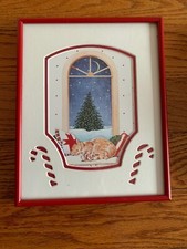 Framed Christmas Tree With Cat