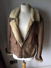 Veste shearling vintage vraie peau de mouton aviateur L coupé