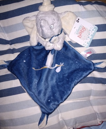 Doudou éléphant bleu dumbo - éléphant,