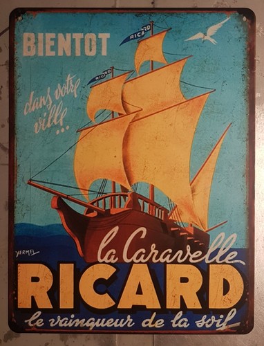 Plaque métal vintage ricard - plaque,