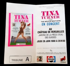 ticket billet place concert TINA TURNER 1990 PARIS VERSAILLES +carton invitation