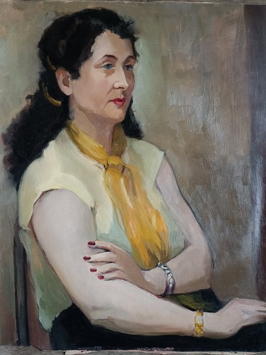 Tableau ancien portrait femme - tableau,
