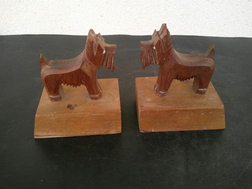 Serre livres bois sculpte - livres, en