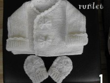 ensemble naissance tricot,brassière naissance chaussons