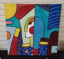 tableau peinture acrylique sur toile Art Contemporain, Abstrait,  Signé 