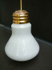 Lampe plafonnier style INGO MAURER forme ampoule 1960 1970 opaline filetage doré