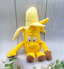 Peluche doudou banane jaune pattes marron Goodness Gang TCC Global 35 cm