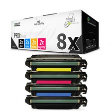 8x Eurotone Éco Cartouche XXL F R HP Couleur Laserjet CP-3525-DN CP-3525-N