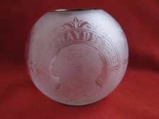 St LOUIS,ANTIQUE FRENCH ACID ETCHED GLASS LAMP SHADE,MUSICIANS,SIGNED,LATE 19th.