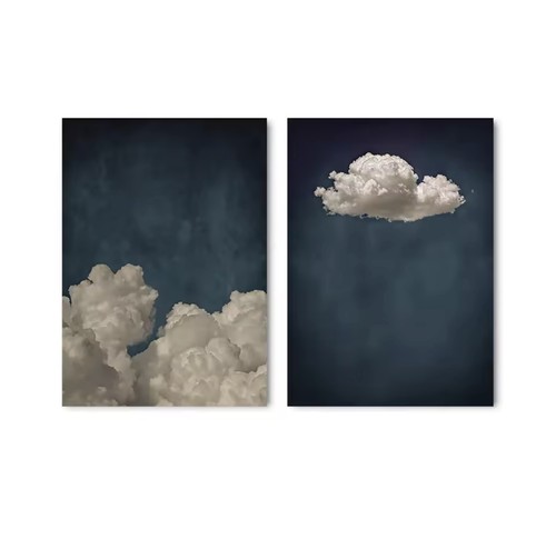 Duo tableaux nuages bleu - duo,