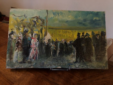 JOLIE PEINTURE IMPRESSIONNISTE SUR TOILE, PEINTRE RUSSE ? NOM DU PEINTRE AU DOS