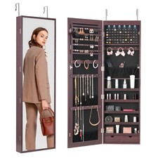 VEVOR Armoire à Bijoux Mural avec Miroir Organisateur Verrouillable 119,5 cm