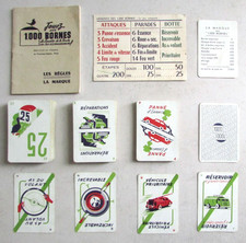 Ancien Jeu de 1000 Mille Bornes incomplet manque 2 cartes Voir photos détaillées