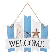  Panneau De Bienvenue Bois Suspendu Mur Décoration Porte D'entrée