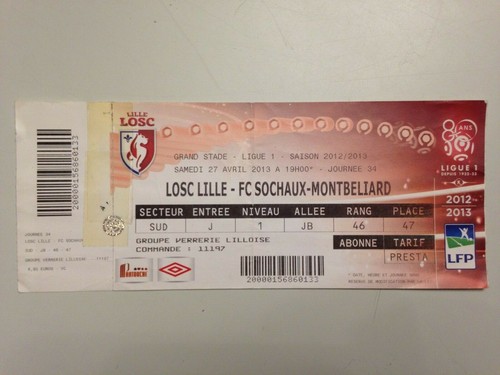 Ticket match lille fc - -,