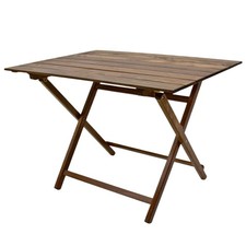 Table Lux Pique-Nique Pliable 100 X 60 Cm En Bois Noyer Foncé Gain De Place