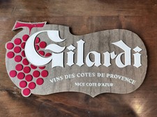 Plaque Panneau Publicitaire Ancien « GILARDI Vins des cotes de Provence » Carton
