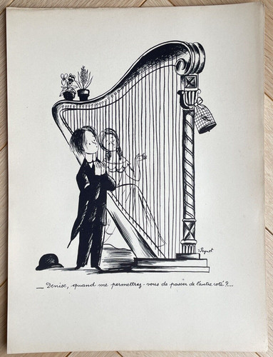 Peynet gravure humoristique - peynet,