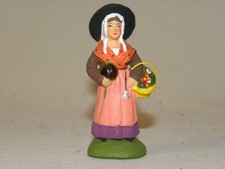 VINTAGE ANCIEN SANTON DE PROVENCE SIGNE MARCEL CARBONEL BOUQUETIERE TAILLE 2 7CM