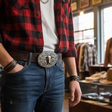 Hommes Argent Métal Bull