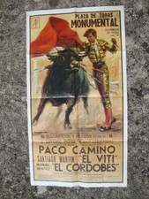 tauromachie ancienne affiche PACO CAMINO , MANUEL BENITEZ
