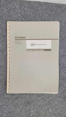 Studer console 961 962