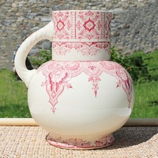 Ancien gros broc de toilette en faïence de Longchamp / modèle Persan