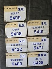 Lot De 7 Plaques Émaillé Industrielle HBL Puit Vernejoul Année 50 