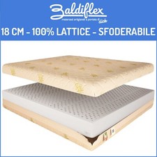 Matelas Double Latex 100% Hauteur 18 cm dehoussable Aloe Fabriqué en Italie