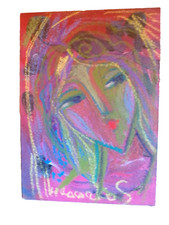 Acrylique sur panneau 20x30 portrait féminin by HRASARKOS Lot 1
