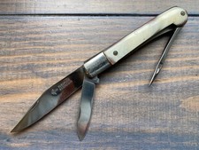 Ancien Couteau PARAPLUIE À LÉPREUVE 3 PIECES BELLE CORNE VINTAGE KNIFE MESSER